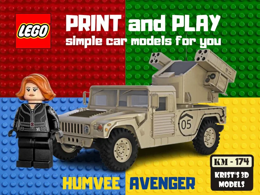 Mô hình xe quân sự LEGO Humvee Avenger 1991 in 3D ấn tượng - Image 1