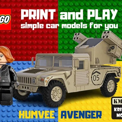 Mô hình xe quân sự LEGO Humvee Avenger 1991 in 3D ấn tượng