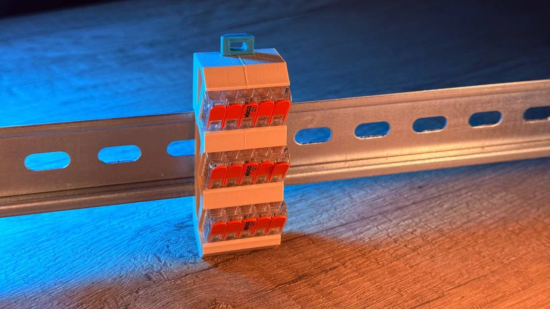 Giá đỡ thanh ray DIN cho 3 đầu nối WAGO 221-415 - Image 1