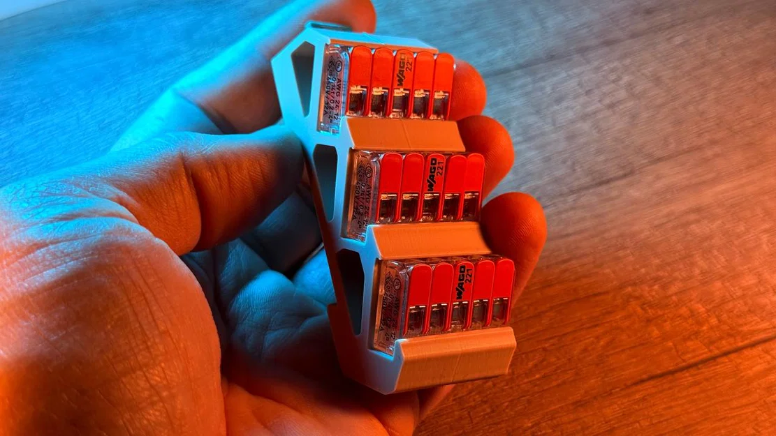 Giá đỡ thanh ray DIN cho 3 đầu nối WAGO 221-415 - Image 2