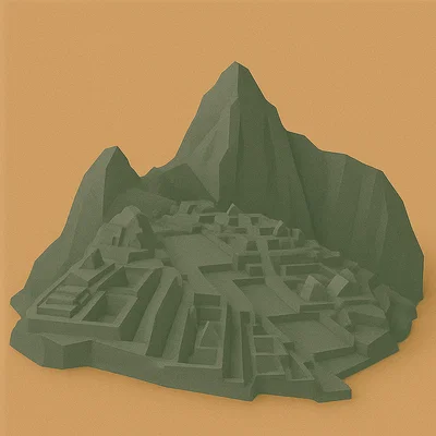 Mô hình 3D Machu Picchu phong cách Low Poly độc đáo