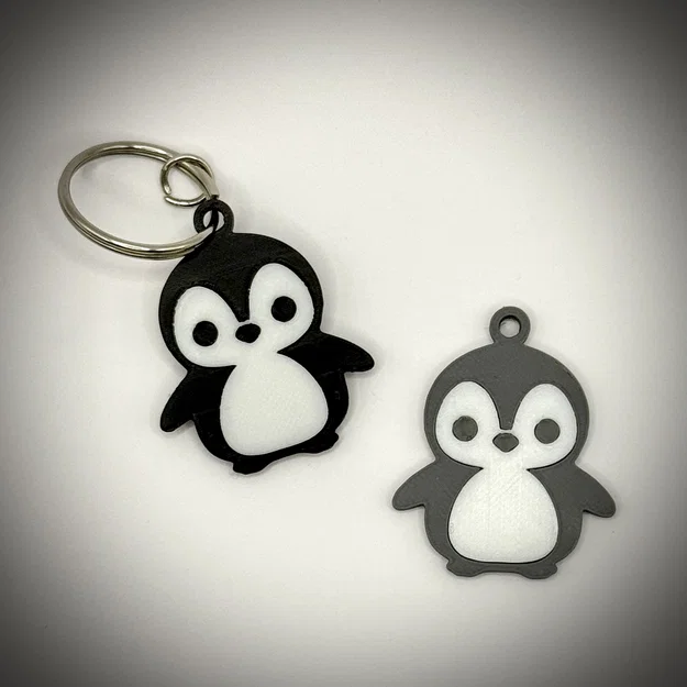 Móc khóa hoặc thẻ treo túi xách hình chim cánh cụt (thiết kế 2 mảnh in nhiều màu) - Image 1