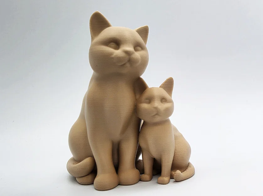 Mô hình 3D Mèo Mẹ và Mèo Con - In không cần hỗ trợ - Image 1