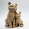 Mô hình 3D Mèo Mẹ và Mèo Con - In không cần hỗ trợ - Thumbnail 1