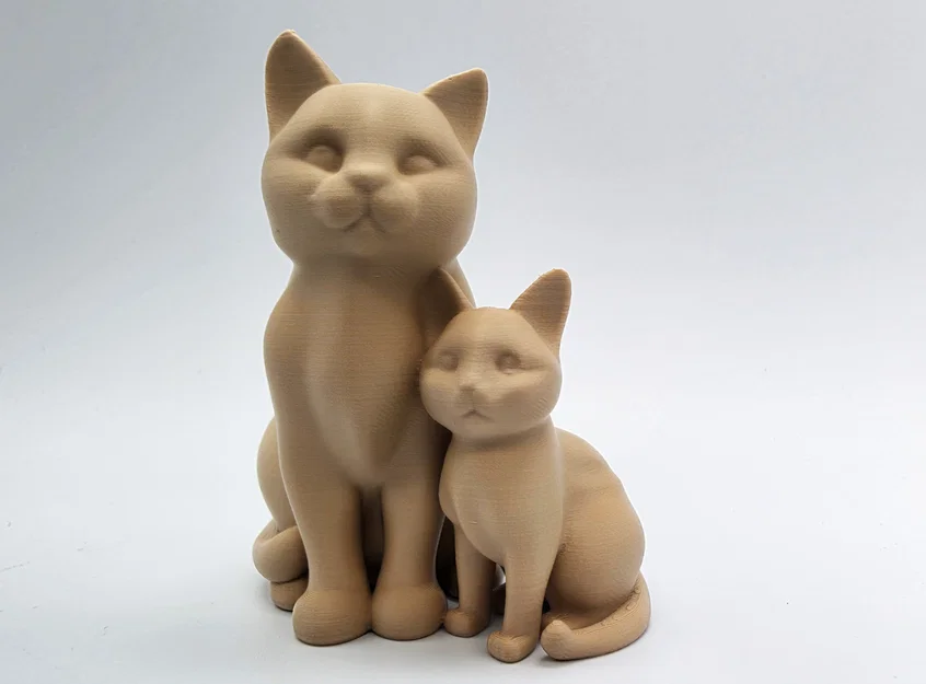 Mô hình 3D Mèo Mẹ và Mèo Con - In không cần hỗ trợ - Image 2