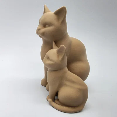 Mô hình 3D Mèo Mẹ và Mèo Con - In không cần hỗ trợ