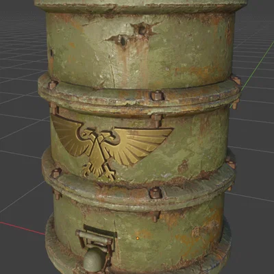 Mô hình thùng Krieg Barrel trang trí bàn game Rust x Warhammer 40k