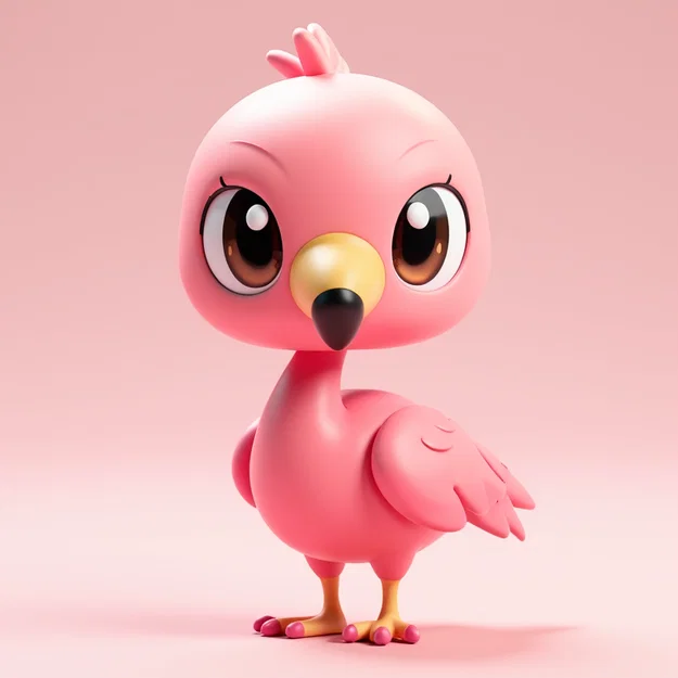 Mô hình chú chim hồng hạc Flamingo đáng yêu để bàn cực dễ in 3D - Image 1