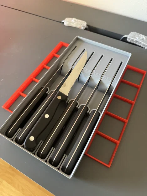 Khay đựng dao bít tết chuẩn Gridfinity 6x3 (Steak Knife Tray) - Image 1