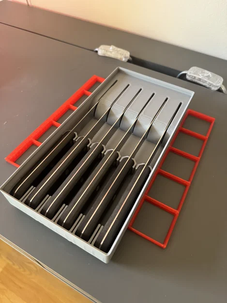 Khay đựng dao bít tết chuẩn Gridfinity 6x3 (Steak Knife Tray) - Image 2