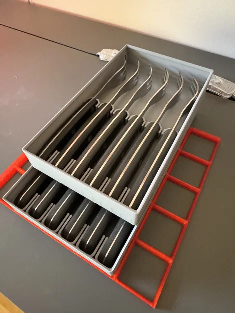 Khay đựng dao bít tết chuẩn Gridfinity 6x3 (Steak Knife Tray) - Image 4