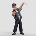 Mô hình 3D nhân vật MC người dẫn chương trình cầm micro đầy phong cách - Thumbnail 1