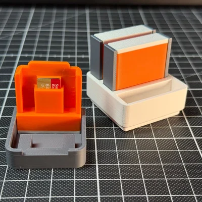 Hộp đựng thẻ MicroSD phong cách băng Cassette (kèm khay Gridfinity)