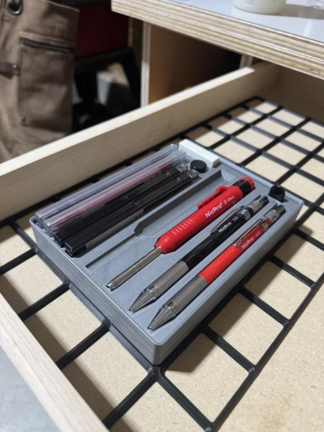 Khay in 3D đựng bộ bút Carpenter NicPro chuẩn Gridfinity 3x4 - Image 1