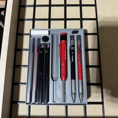 Khay in 3D đựng bộ bút Carpenter NicPro chuẩn Gridfinity 3x4
