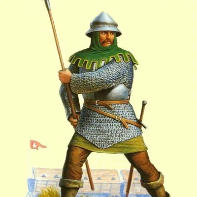 Mô hình 3D chiến binh Hussite với chùy Morgenstern đầy uy lực