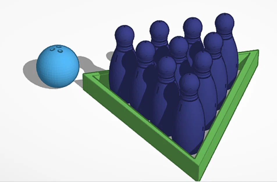 Bộ trò chơi bowling mini để bàn in 3D cực vui nhộn - Image 1