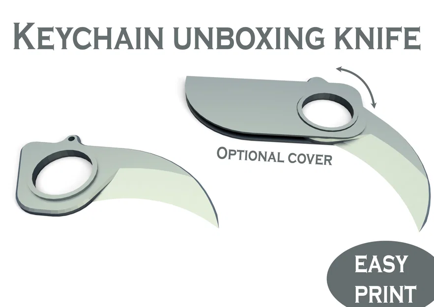 Mẫu dao khui hộp mini in 3D gắn móc khóa cực tiện lợi - Image 1