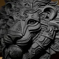 Mô hình phù điêu sư tử LION Relief - Thumbnail 2