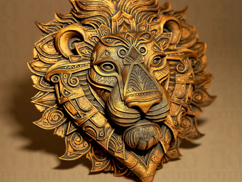 Mô hình phù điêu sư tử LION Relief - Image 5