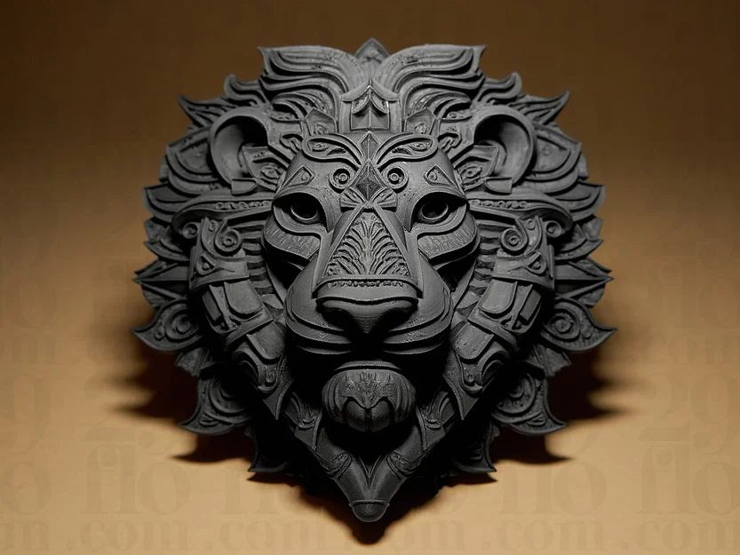 Mô hình phù điêu sư tử LION Relief - Image 6