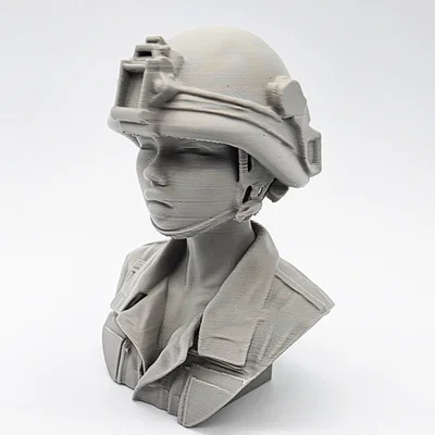 Mô hình tượng bán thân nữ quân nhân (Female Army Soldier Bust) in 3D