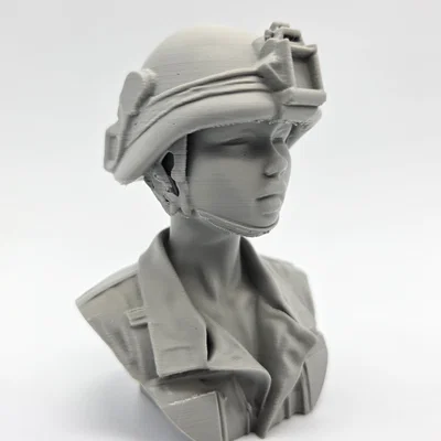 Mô hình tượng bán thân nữ quân nhân (Female Army Soldier Bust) in 3D