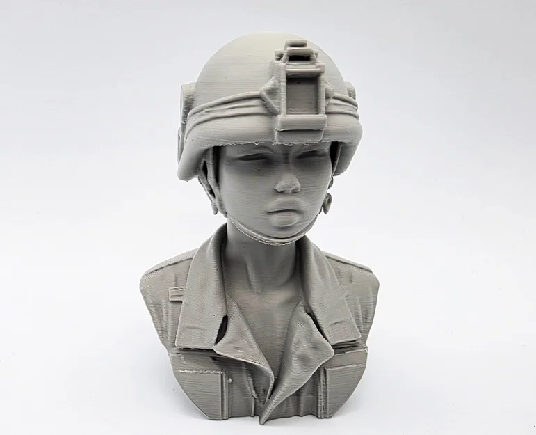 Mô hình tượng bán thân nữ quân nhân (Female Army Soldier Bust) in 3D - Image 3
