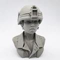 Mô hình tượng bán thân nữ quân nhân (Female Army Soldier Bust) in 3D - Thumbnail 3