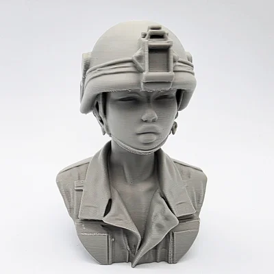 Mô hình tượng bán thân nữ quân nhân (Female Army Soldier Bust) in 3D