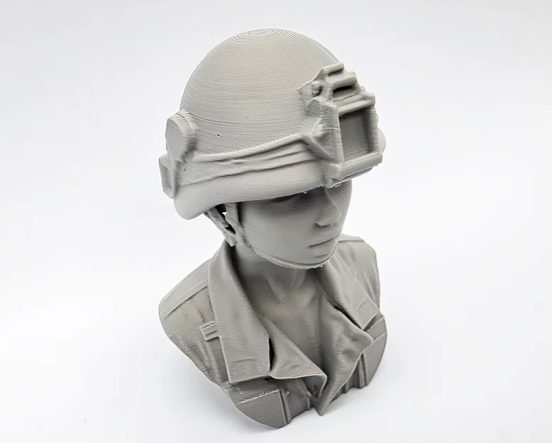 Mô hình tượng bán thân nữ quân nhân (Female Army Soldier Bust) in 3D - Image 4