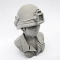 Mô hình tượng bán thân nữ quân nhân (Female Army Soldier Bust) in 3D - Thumbnail 4