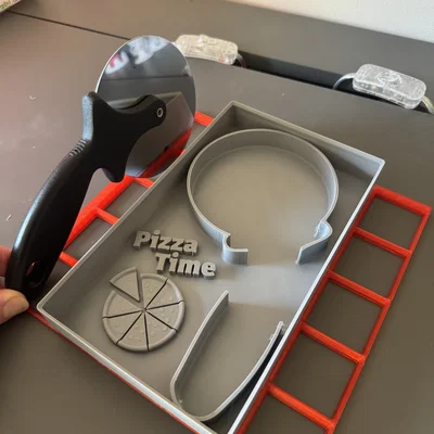 Khay đựng dao cắt Pizza hệ Gridfinity 5x3 - Trang trí ngăn bếp