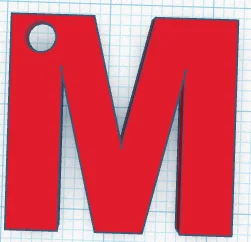 Móc khóa in 3D hình chữ M cá tính - File STL miễn phí - Image 1