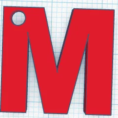 Móc khóa in 3D hình chữ M cá tính - File STL miễn phí