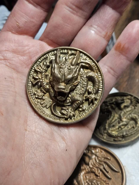 Dragon Head Coin - Mô hình đồng xu đầu rồng 3D tinh xảo - Image 1
