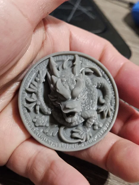 Dragon Head Coin - Mô hình đồng xu đầu rồng 3D tinh xảo - Image 3