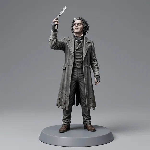 Mô hình 3D Sweeney Todd - Nhân vật thợ cạo sát nhân chi tiết - Image 1