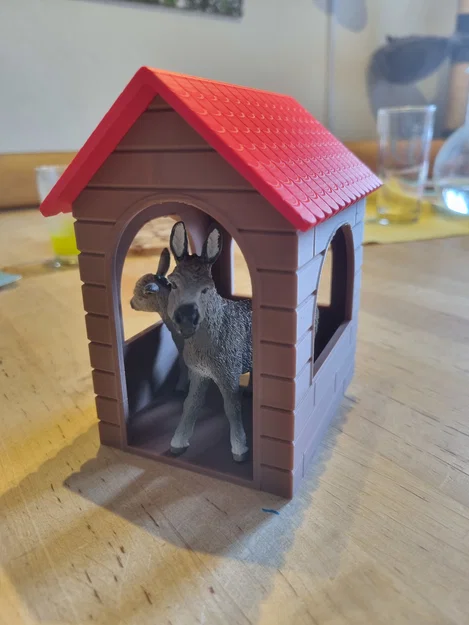 Mô hình chuồng nuôi 3D cho các bạn lừa Schleich xinh xắn - Image 1