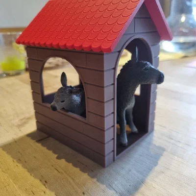 Mô hình chuồng nuôi 3D cho các bạn lừa Schleich xinh xắn