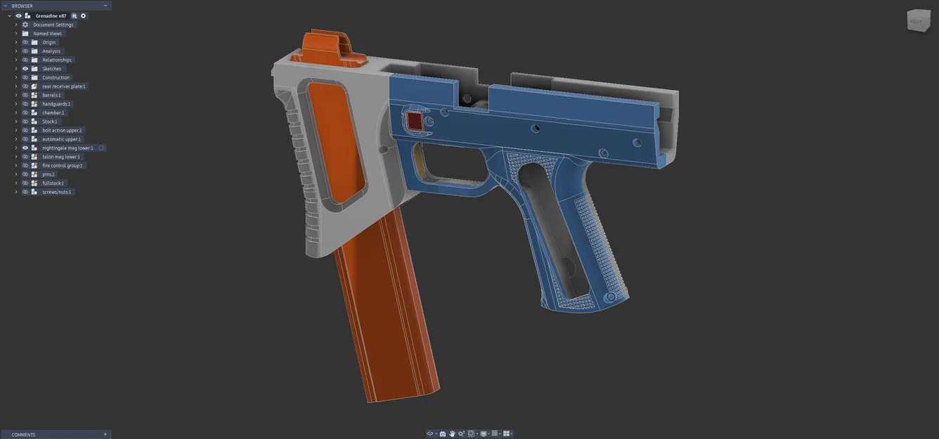 Bộ receiver dưới Nightingale cho Grenadine Nerf Blaster - Image 4