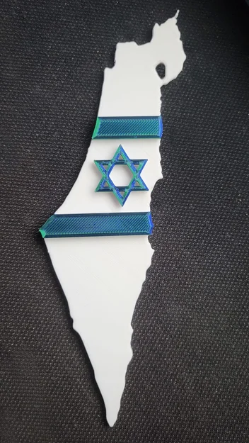 Mô hình bản đồ và quốc kỳ Israel 3D để trang trí độc đáo - Image 1