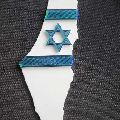 Mô hình bản đồ và quốc kỳ Israel 3D để trang trí độc đáo