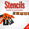 STENCILS (Bộ 46 mẫu khuôn tô ký tự có thể tùy chỉnh kích thước) - Thumbnail 1