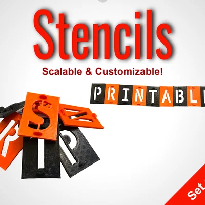 STENCILS (Bộ 46 mẫu khuôn tô ký tự có thể tùy chỉnh kích thước)