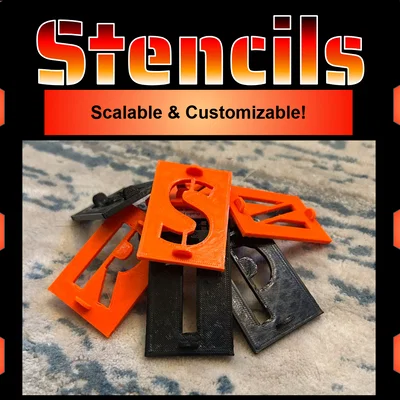STENCILS (Bộ 46 mẫu khuôn tô ký tự có thể tùy chỉnh kích thước)
