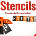 STENCILS (Bộ 46 mẫu khuôn tô ký tự có thể tùy chỉnh kích thước) - Thumbnail 12
