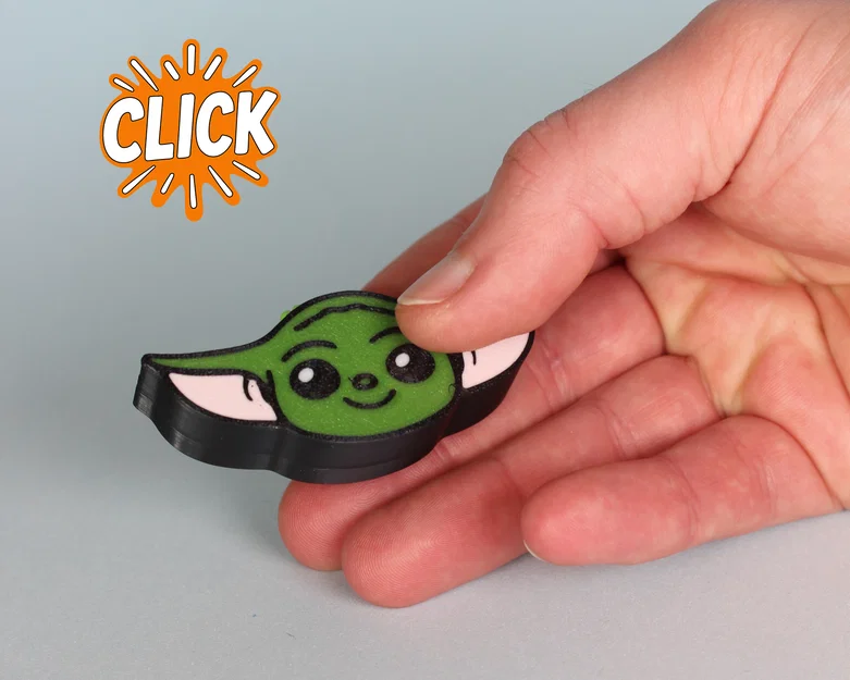 Móc khóa Baby Yoda Fidget Clicker – Người bạn ngân hà nhỏ xinh - Image 1