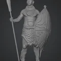 Mô hình 3D chiến binh Phi Châu Zebra Shield Warrior sắc nét - Thumbnail 1