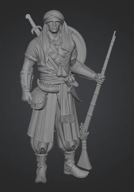 Mô hình 3D chiến binh sa mạc Desert Corsair chi tiết và sắc nét - Image 1